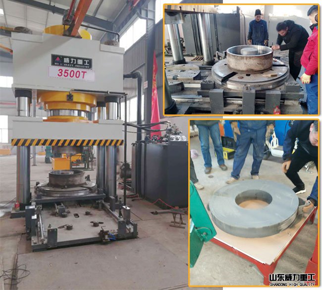 砂輪成型四柱液壓機(jī)帶模具