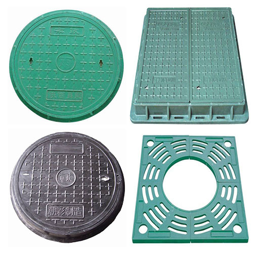 四柱液壓機(jī)壓制井蓋成品